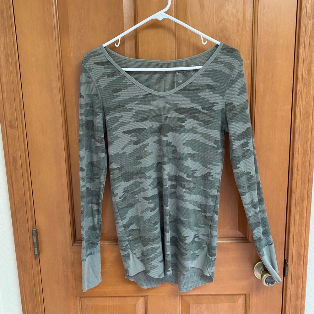 Free People Tops | Camo Waffle Long Sleeve